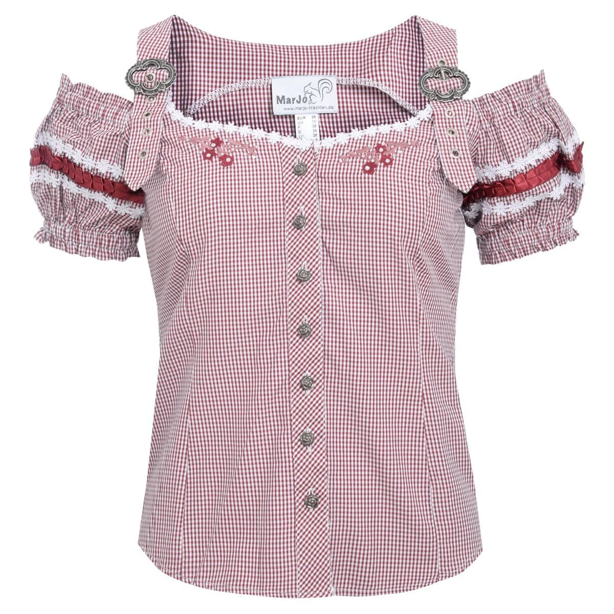 MarJo Trachtenbluse In Rot 3 MarJo Trachtenbluse In Rot