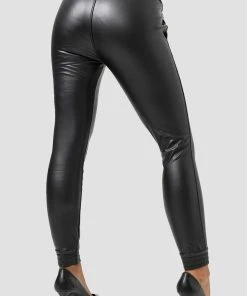 Newplay Leder Optik Stretch Hose Beschichtet Coated Jogger Pants Gefüttert In Schwarz -Stockerpoint Verkaufsgeschäft newplay leder optik stretch hose beschichtet coated jogger pants gefuttert in schwarz 4