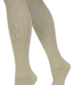 Normani Trachten-Kniestrümpfe Mit Leinen In Naturmelange