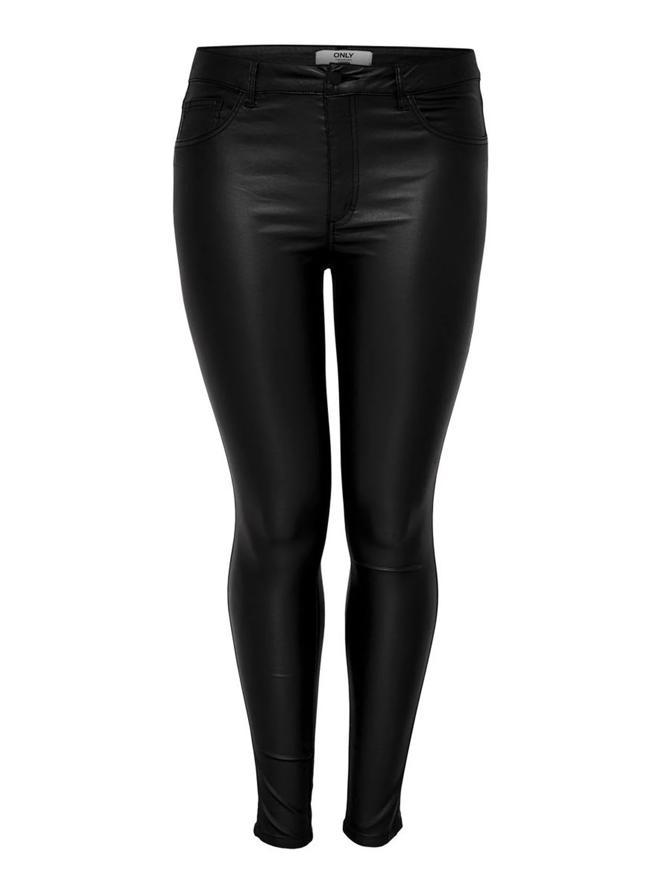 ONLY CARMAKOMA Coated Leder Optik Skinny Stretch Hose Große Größen Plus Size In Schwarz 7 ONLY CARMAKOMA Coated Leder Optik Skinny Stretch Hose Große Größen Plus Size In Schwarz – Bild 5