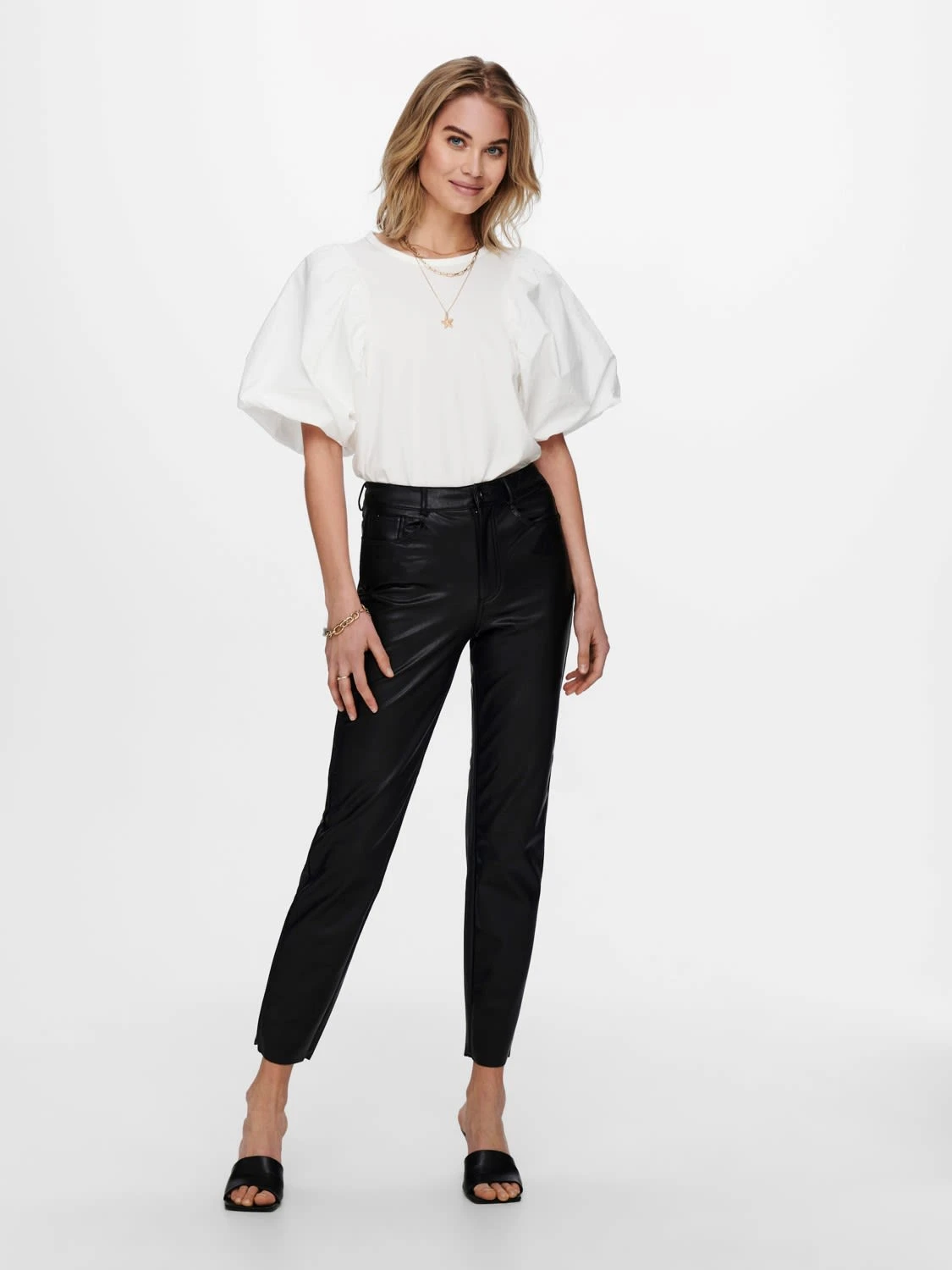 ONLY High WaistPU Kunstleder Hose Stretch Pants Beschichtet ONLEMILY In Schwarz 4 ONLY High WaistPU Kunstleder Hose Stretch Pants Beschichtet ONLEMILY In Schwarz – Bild 2