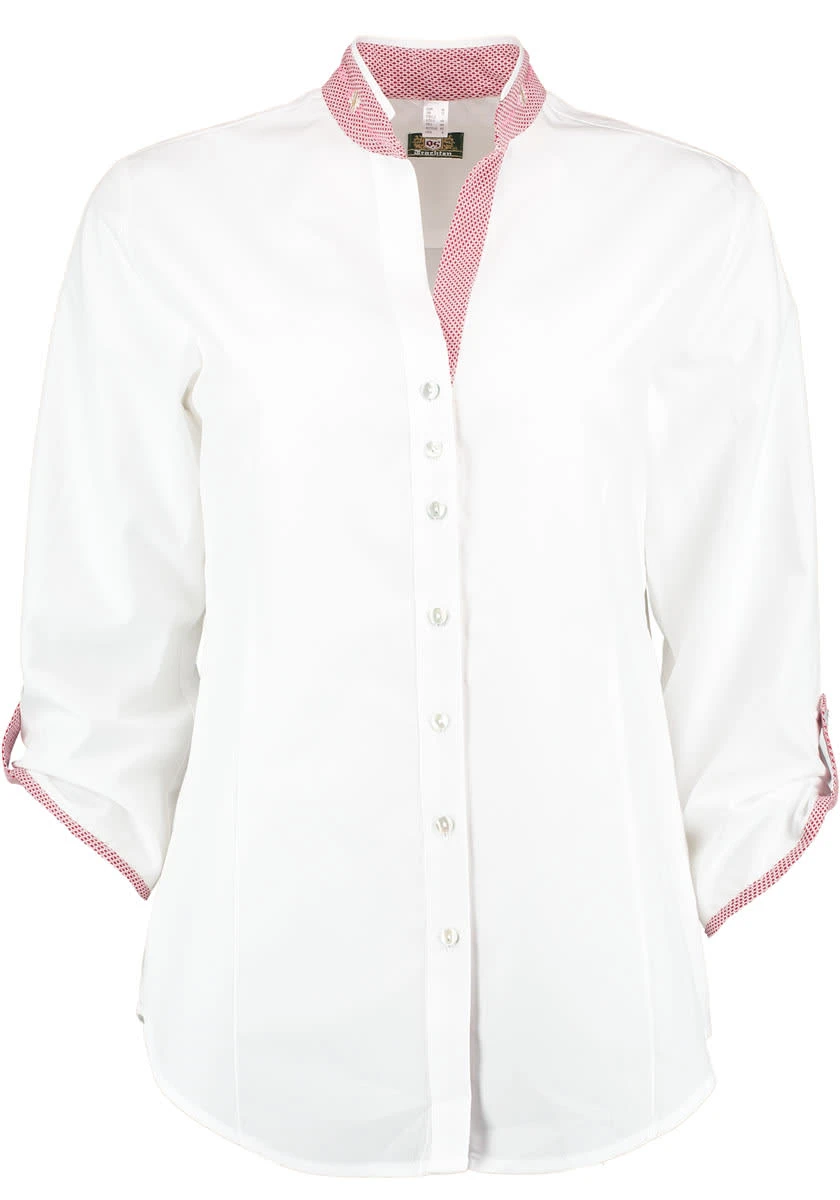 OS-Trachten Trachtenbluse Bamua In Weiß-weinrot 5 OS-Trachten Trachtenbluse Bamua In Weiß-weinrot – Bild 3