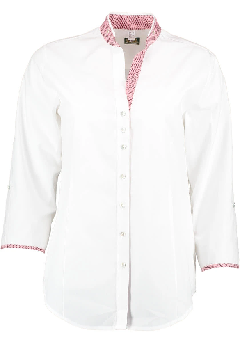 OS-Trachten Trachtenbluse Bamua In Weiß-weinrot 3 OS-Trachten Trachtenbluse Bamua In Weiß-weinrot