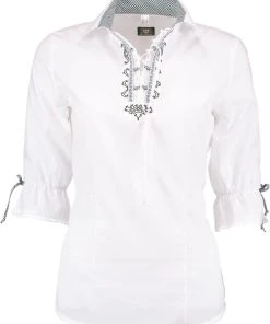 OS-Trachten Trachtenbluse Blebsy In Weiß
