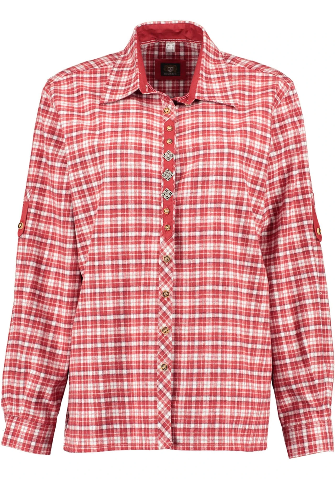 OS-Trachten Trachtenbluse Cinuli In Weinrot 3 OS-Trachten Trachtenbluse Cinuli In Weinrot