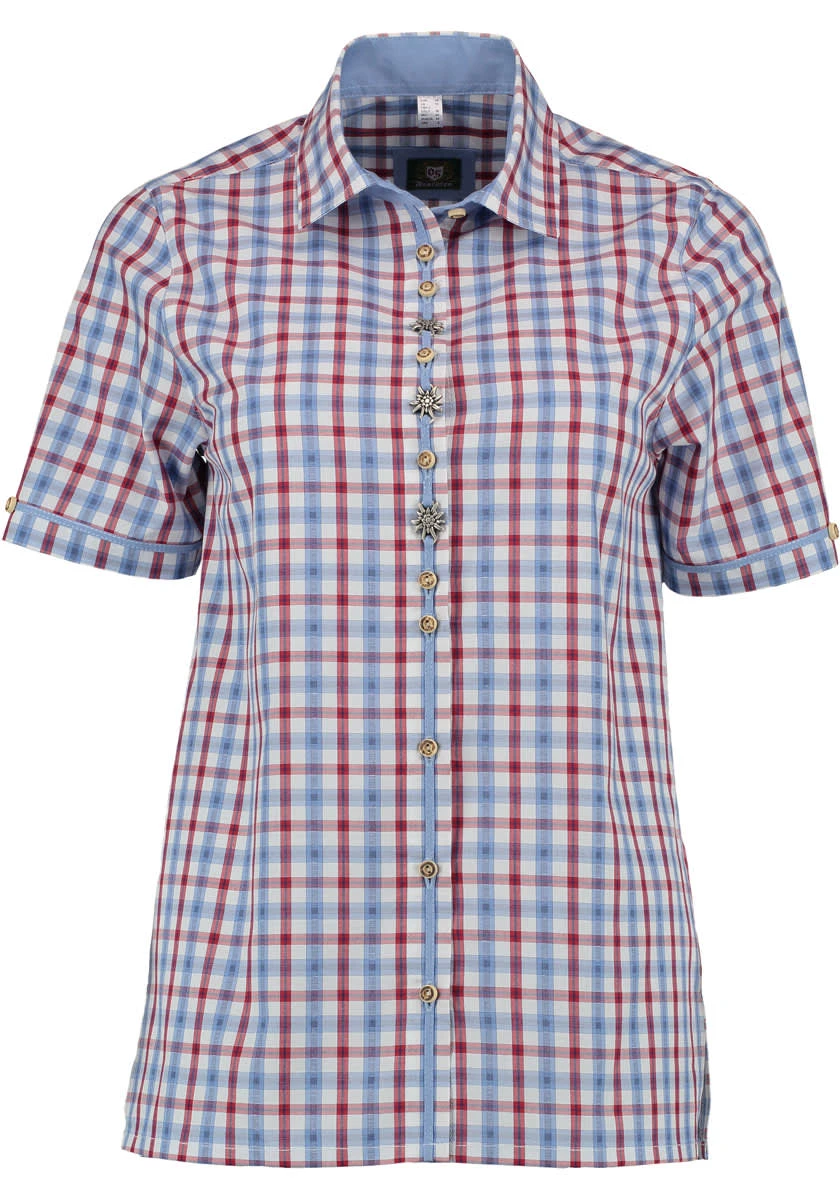 OS-Trachten Trachtenbluse Clayar In Hochrot 3 OS-Trachten Trachtenbluse Clayar In Hochrot