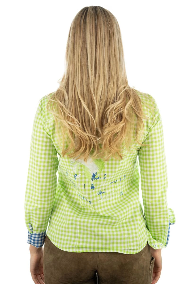 OS-Trachten Trachtenbluse Cridam In Giftgrün 4 OS-Trachten Trachtenbluse Cridam In Giftgrün – Bild 2