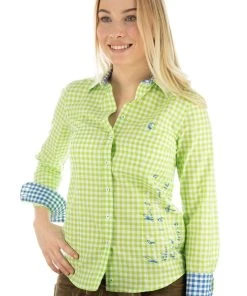 OS-Trachten Trachtenbluse Cridam In Giftgrün