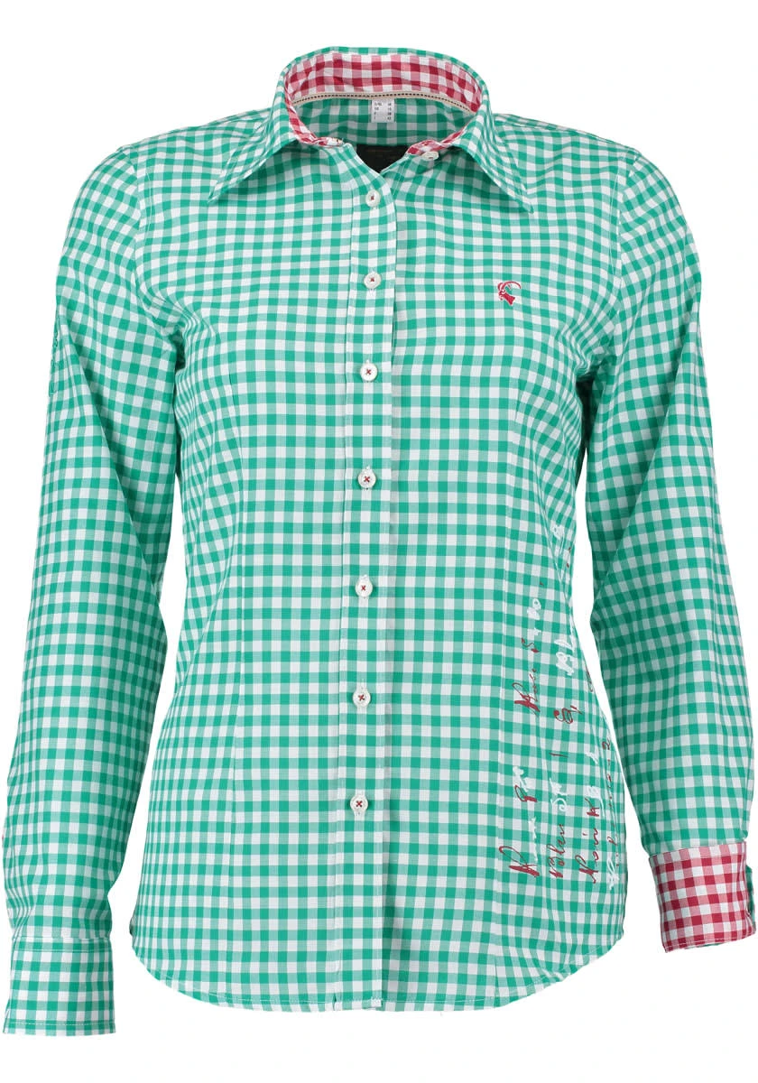 OS-Trachten Trachtenbluse Cridam In Trachtengrün 5 OS-Trachten Trachtenbluse Cridam In Trachtengrün – Bild 3