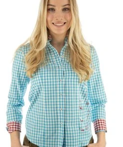 OS-Trachten Trachtenbluse Cridam In Türkis