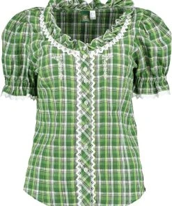 OS-Trachten Trachtenbluse Dapee In Khaki/schlamm