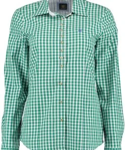 OS-Trachten Trachtenbluse Dylena In Dunkelgrün