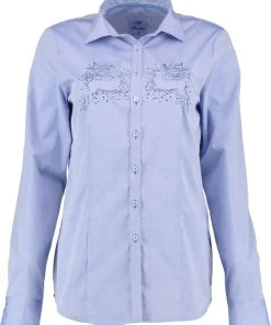 OS-Trachten Trachtenbluse Feqoy In Hellblau/bleu