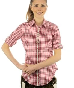 OS-Trachten Trachtenbluse Flosa In Mittelrot