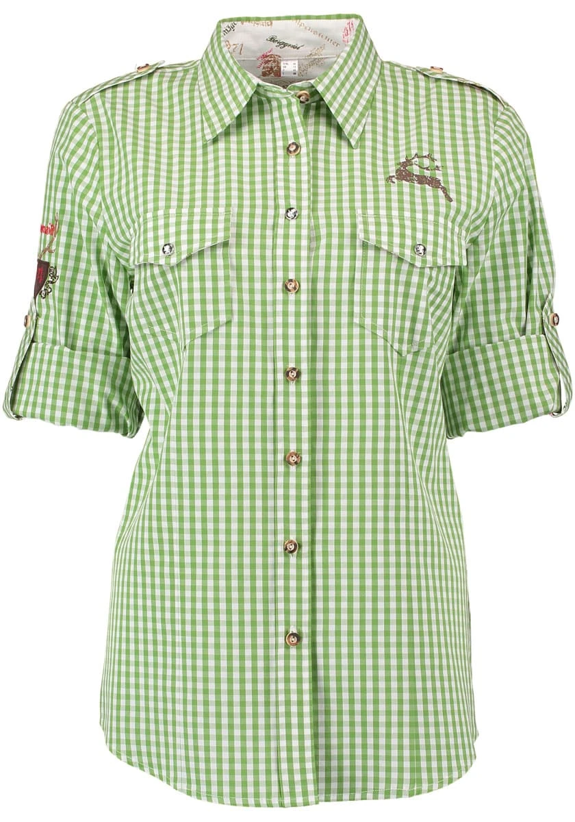 OS-Trachten Trachtenbluse Fronix In Giftgrün 5 OS-Trachten Trachtenbluse Fronix In Giftgrün – Bild 3