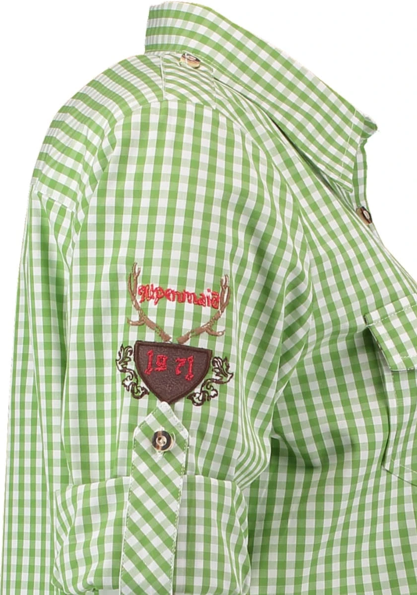 OS-Trachten Trachtenbluse Fronix In Giftgrün 6 OS-Trachten Trachtenbluse Fronix In Giftgrün – Bild 4