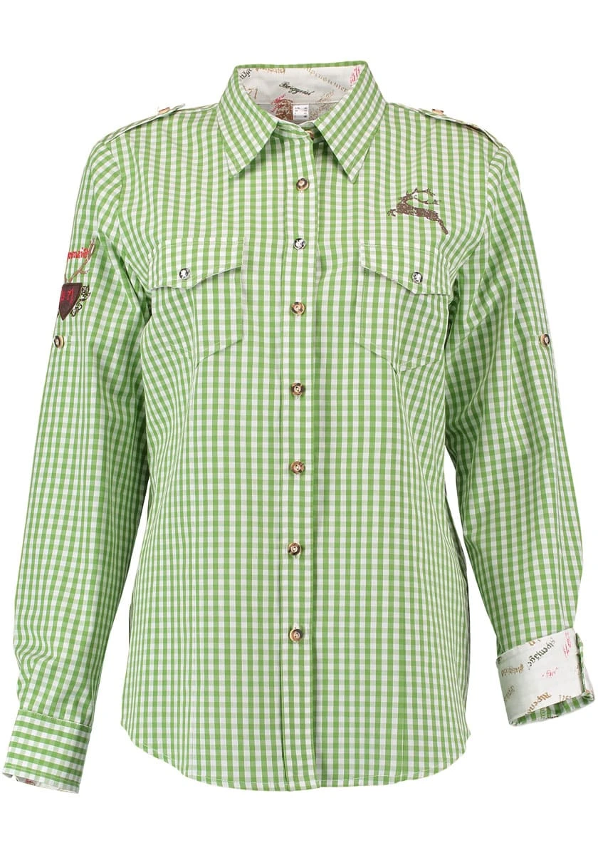 OS-Trachten Trachtenbluse Fronix In Giftgrün 7 OS-Trachten Trachtenbluse Fronix In Giftgrün – Bild 5