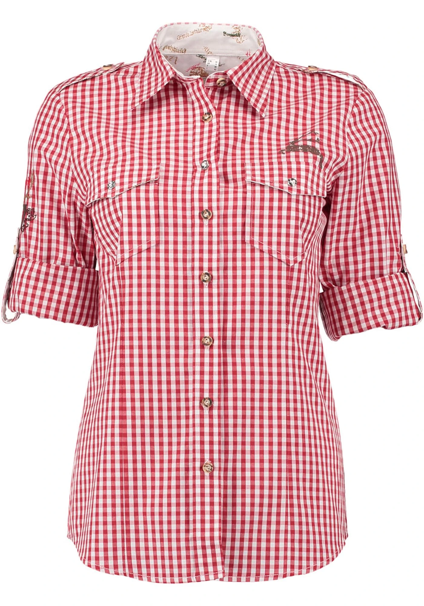 OS-Trachten Trachtenbluse Fronix In Mittelrot 5 OS-Trachten Trachtenbluse Fronix In Mittelrot – Bild 3