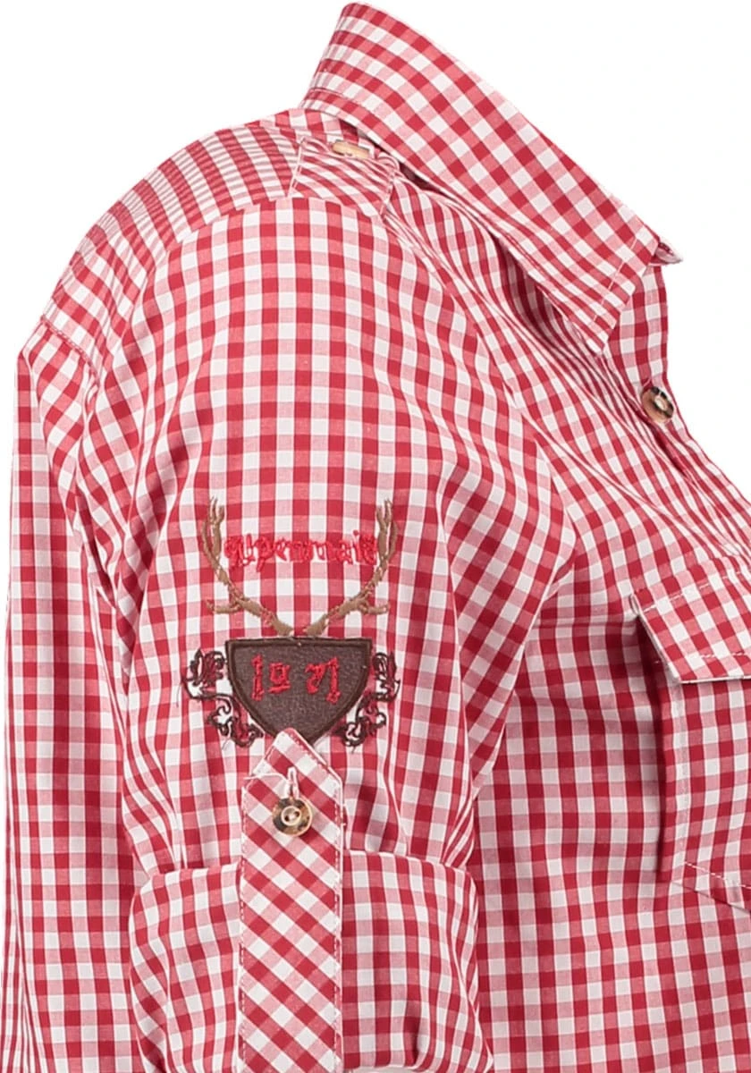 OS-Trachten Trachtenbluse Fronix In Mittelrot 6 OS-Trachten Trachtenbluse Fronix In Mittelrot – Bild 4