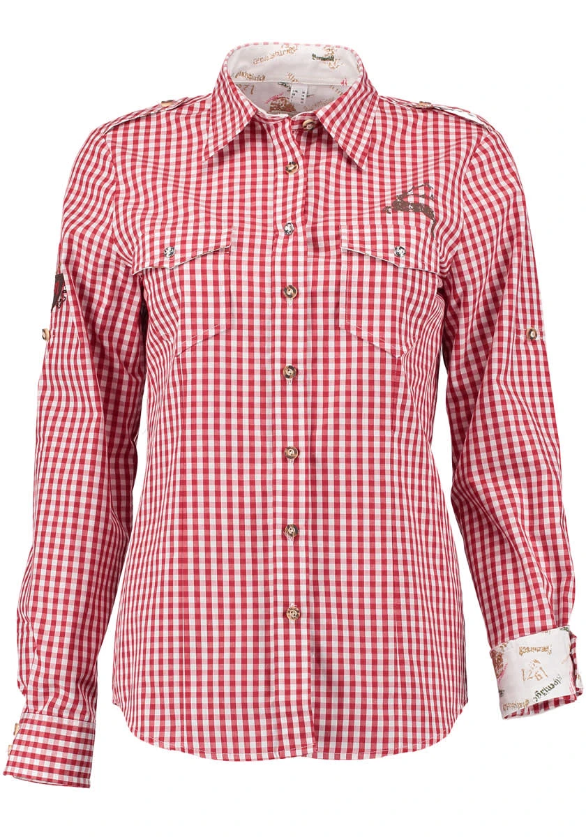 OS-Trachten Trachtenbluse Fronix In Mittelrot 7 OS-Trachten Trachtenbluse Fronix In Mittelrot – Bild 5