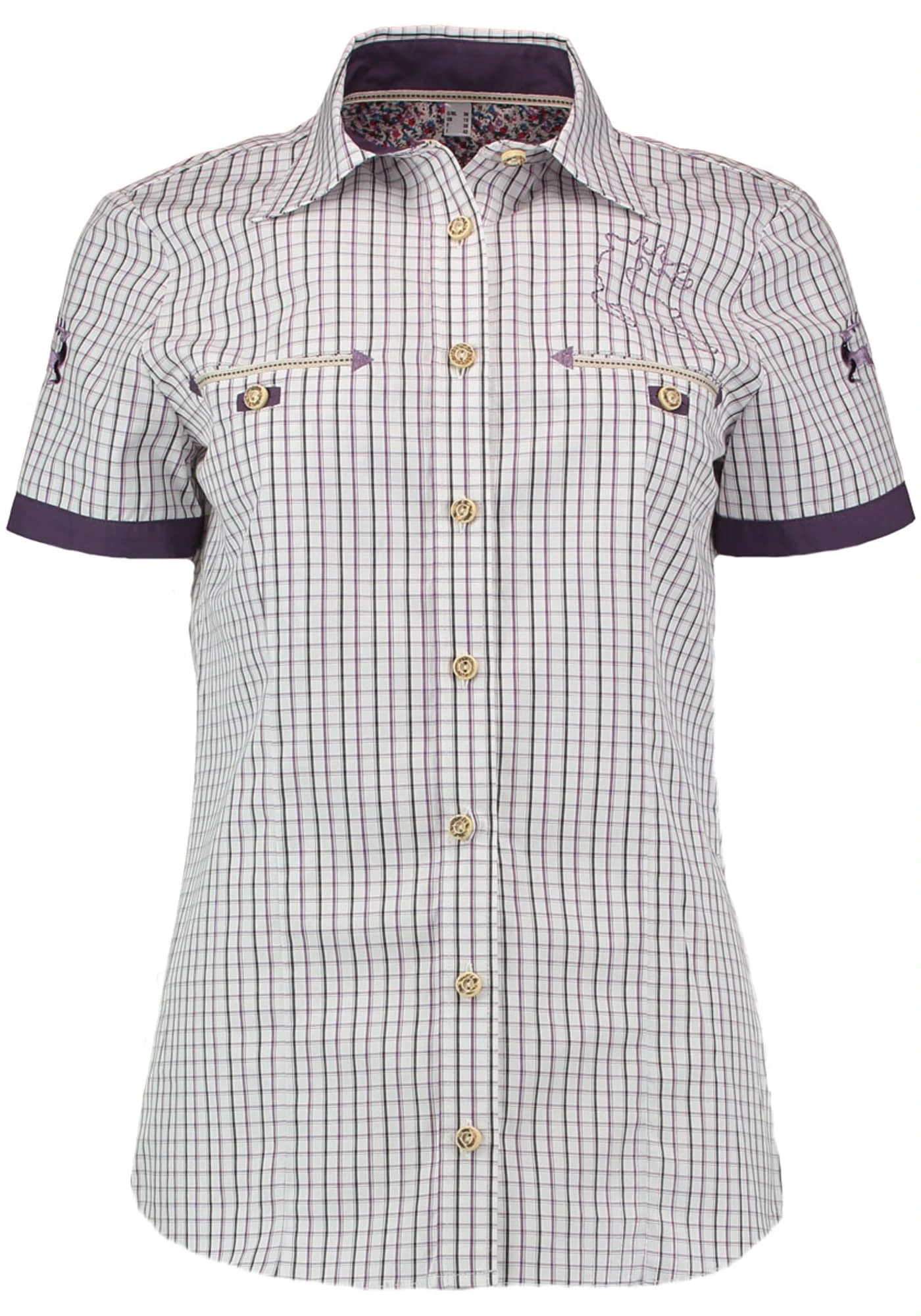 OS-Trachten Trachtenbluse Gormilo In Pflaume 3 OS-Trachten Trachtenbluse Gormilo In Pflaume