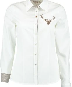 OS-Trachten Trachtenbluse Imomo In Weiß