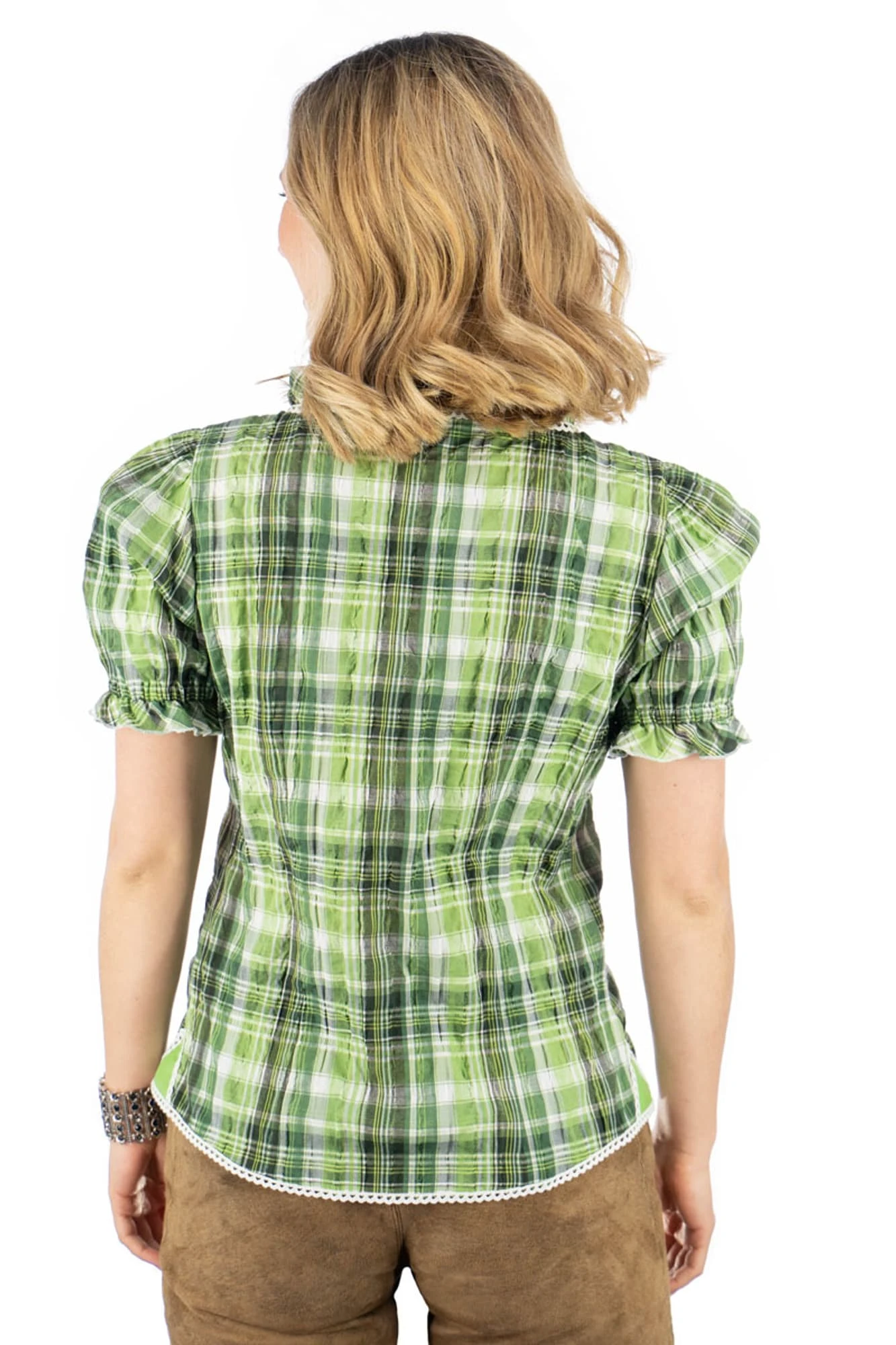 OS-Trachten Trachtenbluse Klosy In Giftgrün 4 OS-Trachten Trachtenbluse Klosy In Giftgrün – Bild 2