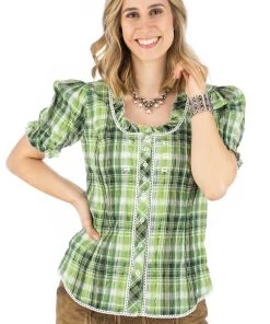 OS-Trachten Trachtenbluse Klosy In Giftgrün