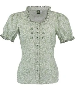 OS-Trachten Trachtenbluse Lyosur In Khaki/schlamm