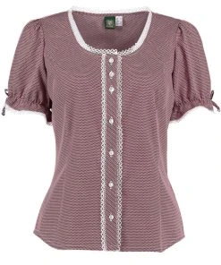 OS-Trachten Trachtenbluse Mikun In Hochrot