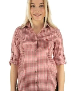 OS-Trachten Trachtenbluse Miweyo In Mittelrot