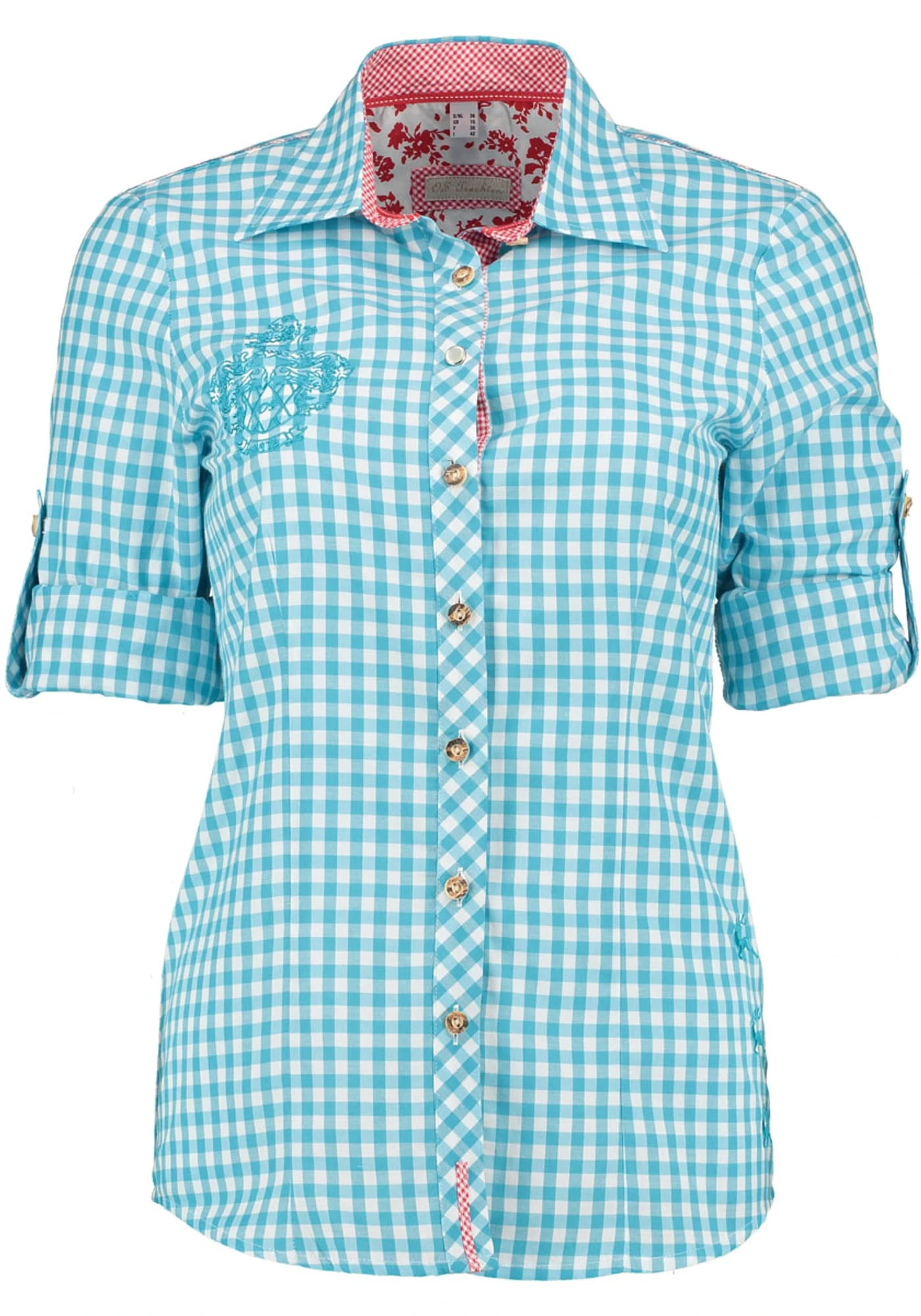 OS-Trachten Trachtenbluse Odibe In Türkis 5 OS-Trachten Trachtenbluse Odibe In Türkis – Bild 3