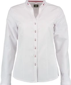 OS-Trachten Trachtenbluse Ogozi In Weiß-hochrot