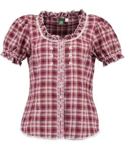 OS-Trachten Trachtenbluse Playap In Mittelrot