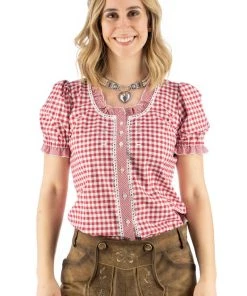 OS-Trachten Trachtenbluse Poror In Mittelrot