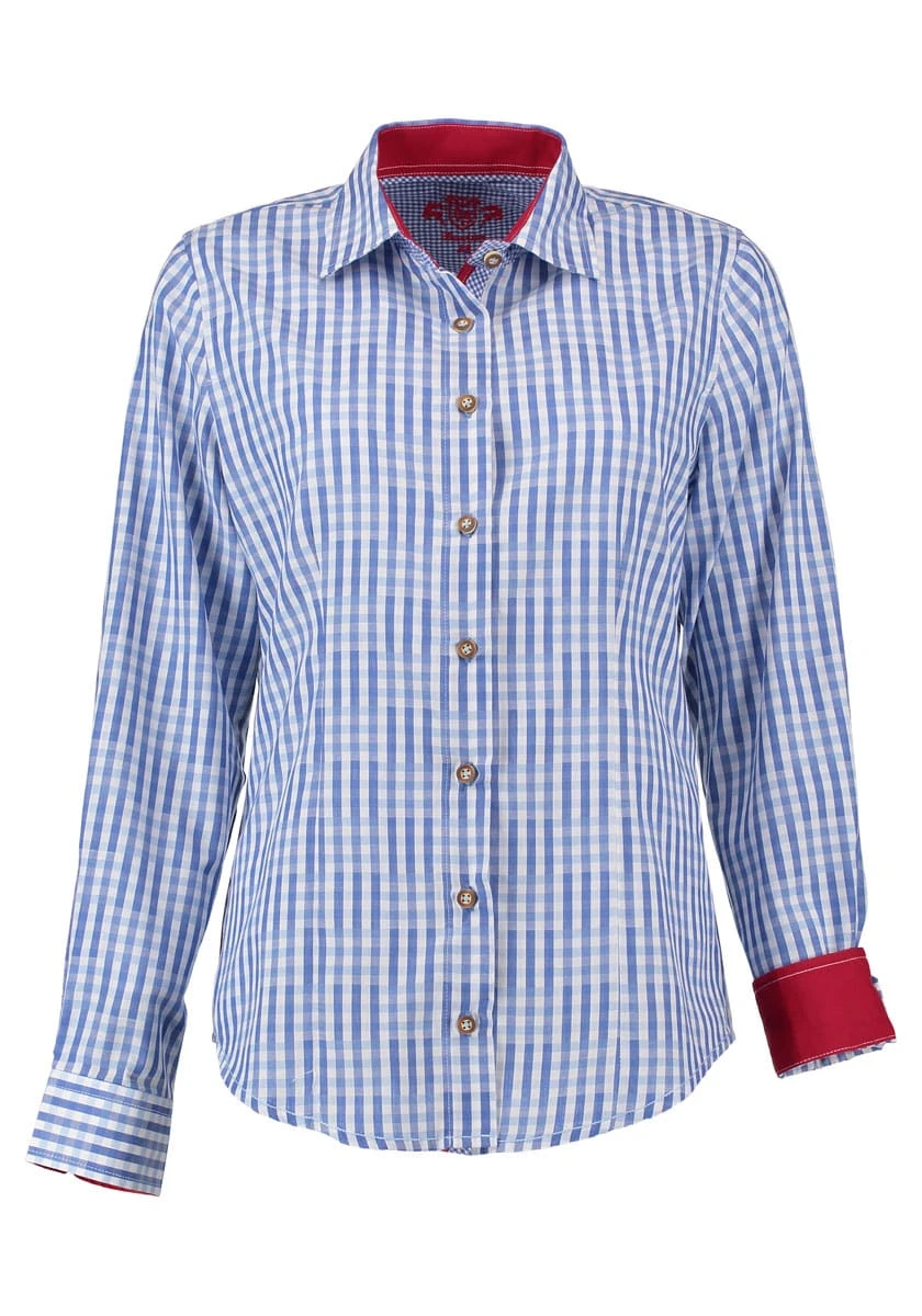 OS-Trachten Trachtenbluse Prigmi In Hellblau/bleu 3 OS-Trachten Trachtenbluse Prigmi In Hellblau/bleu