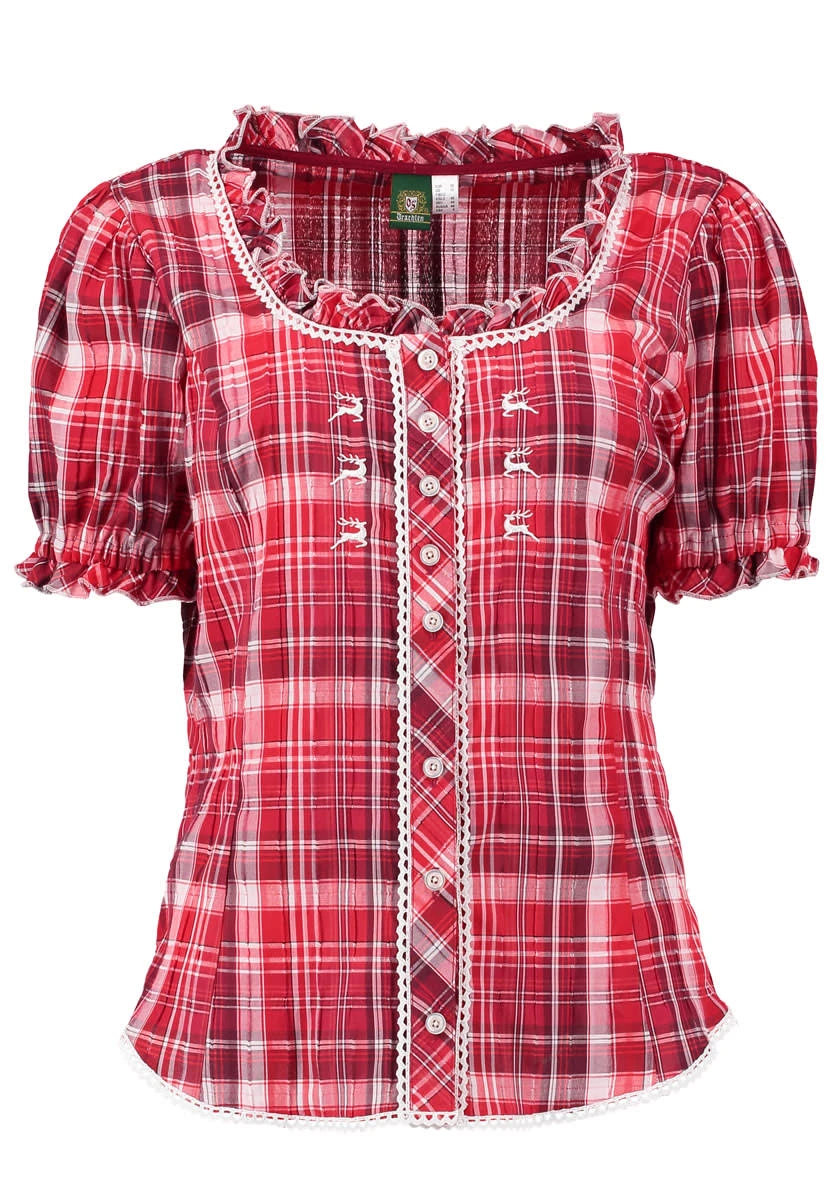OS-Trachten Trachtenbluse Smussu In Mittelrot 5 OS-Trachten Trachtenbluse Smussu In Mittelrot – Bild 3