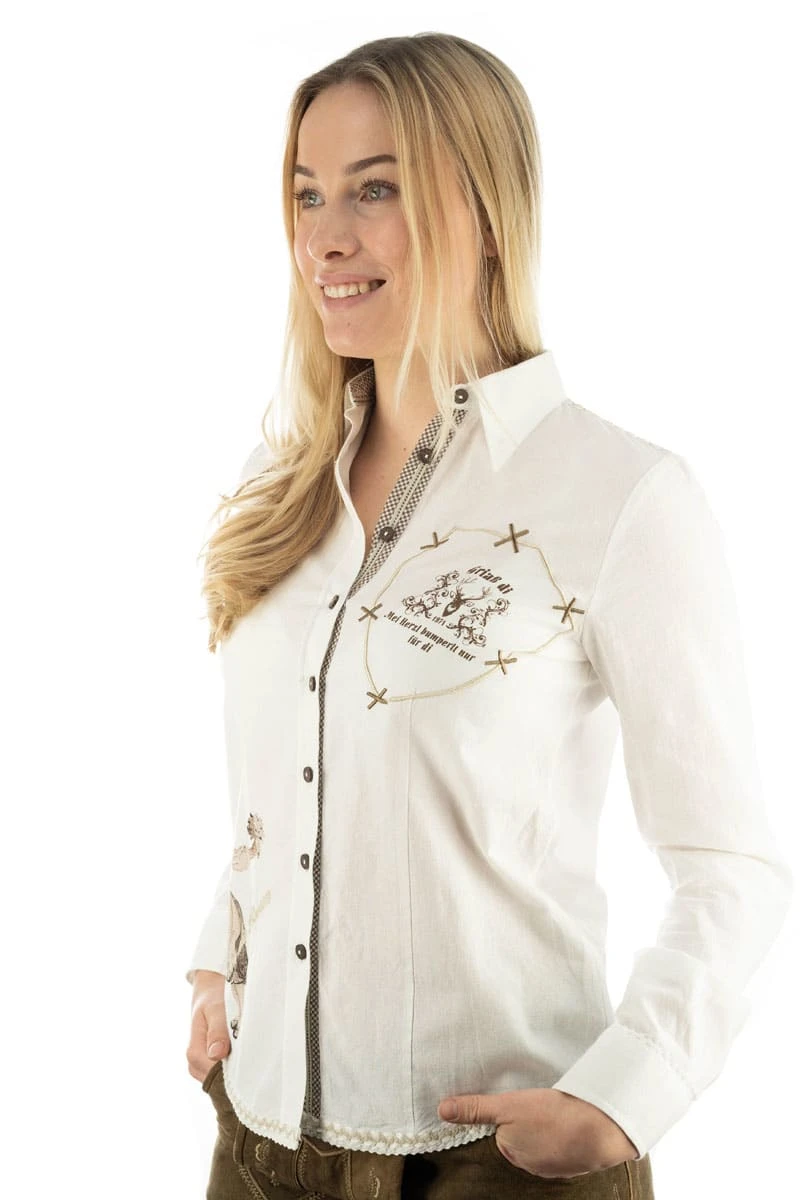 OS-Trachten Trachtenbluse Spaci In Weiß 3 OS-Trachten Trachtenbluse Spaci In Weiß