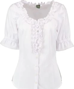 OS-Trachten Trachtenbluse Stanxa In Weiß