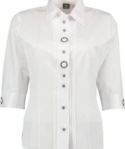 OS-Trachten Trachtenbluse Tiseo In Weiß