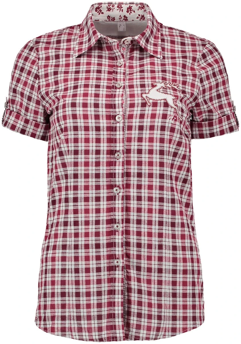 OS-Trachten Trachtenbluse Trixon In Mittelrot 3 OS-Trachten Trachtenbluse Trixon In Mittelrot