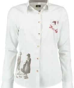 OS-Trachten Trachtenbluse Trynlo In Weiß