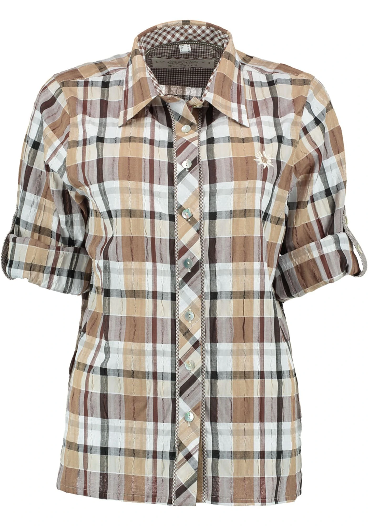 OS-Trachten Trachtenbluse Vebie In Hellbraun 5 OS-Trachten Trachtenbluse Vebie In Hellbraun – Bild 3