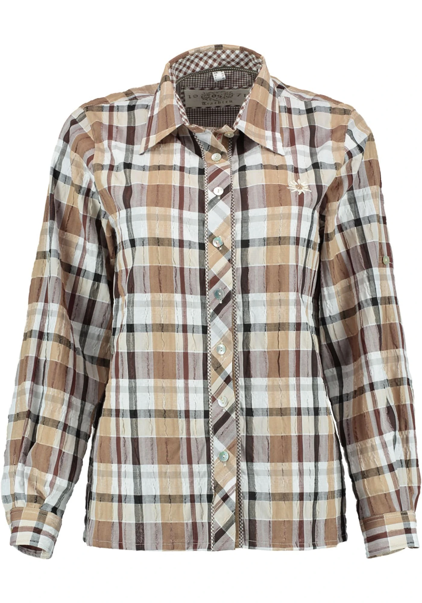 OS-Trachten Trachtenbluse Vebie In Hellbraun 3 OS-Trachten Trachtenbluse Vebie In Hellbraun