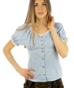 OS-Trachten Trachtenbluse Viwod In Hellblau/bleu