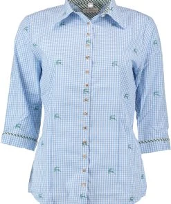 OS-Trachten Trachtenbluse Vosra In Hellblau/bleu