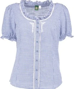 OS-Trachten Trachtenbluse Zamara In Kornblau -Stockerpoint Verkaufsgeschäft os trachten trachtenbluse zamara in kornblau 2
