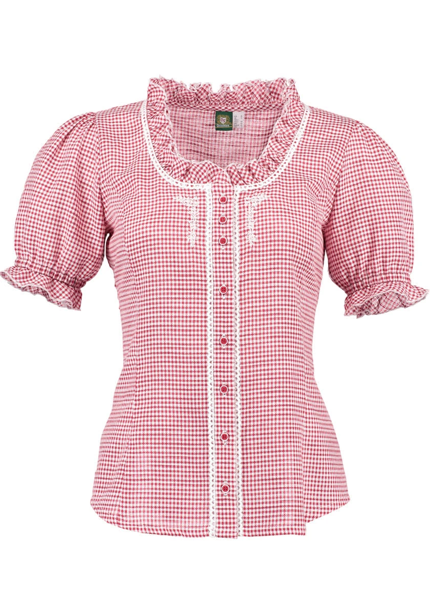 OS-Trachten Trachtenbluse Zamara In Mittelrot 5 OS-Trachten Trachtenbluse Zamara In Mittelrot – Bild 3