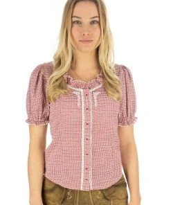 OS-Trachten Trachtenbluse Zamara In Mittelrot