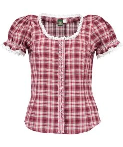 OS-Trachten Trachtenbluse Zeenut In Mittelrot